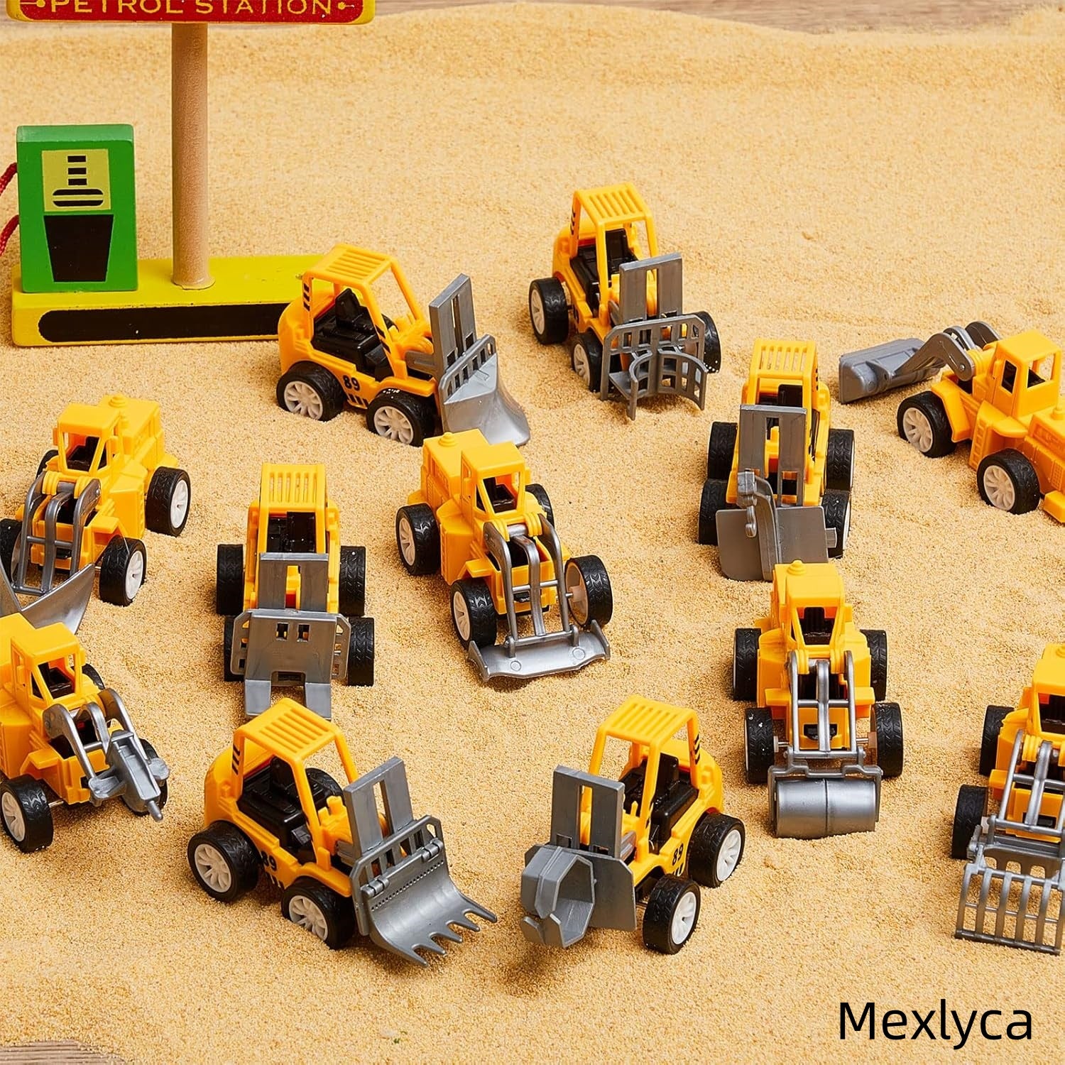 Mexlyca Construction Toy Cars Set for Toddlers – Mini Pull Back Trucks (Bulk Pack of 12), Birthday Party Favors & Stocking Stuffers for 3+ Year Old Boys