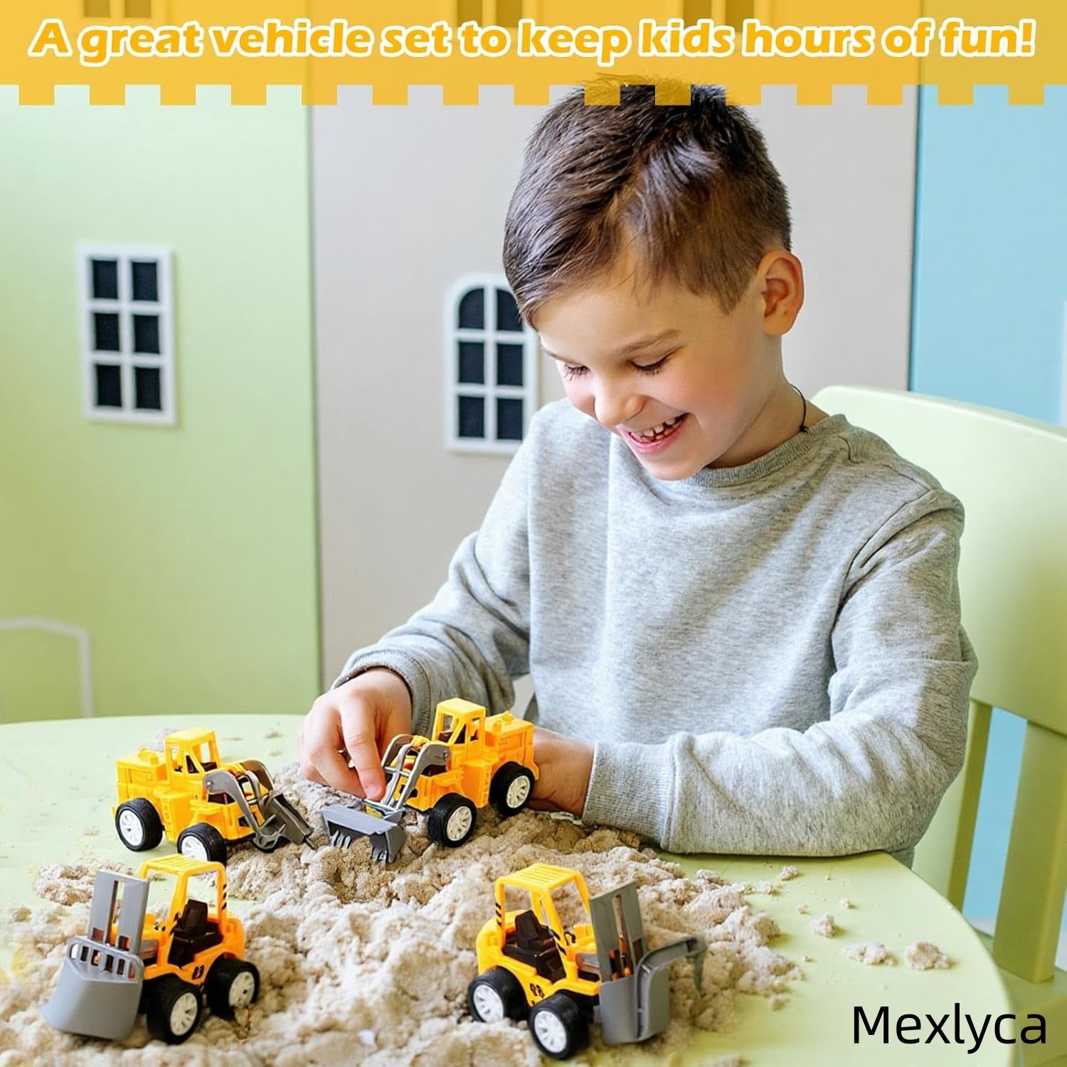 Mexlyca Construction Toy Cars Set for Toddlers – Mini Pull Back Trucks (Bulk Pack of 12), Birthday Party Favors & Stocking Stuffers for 3+ Year Old Boys