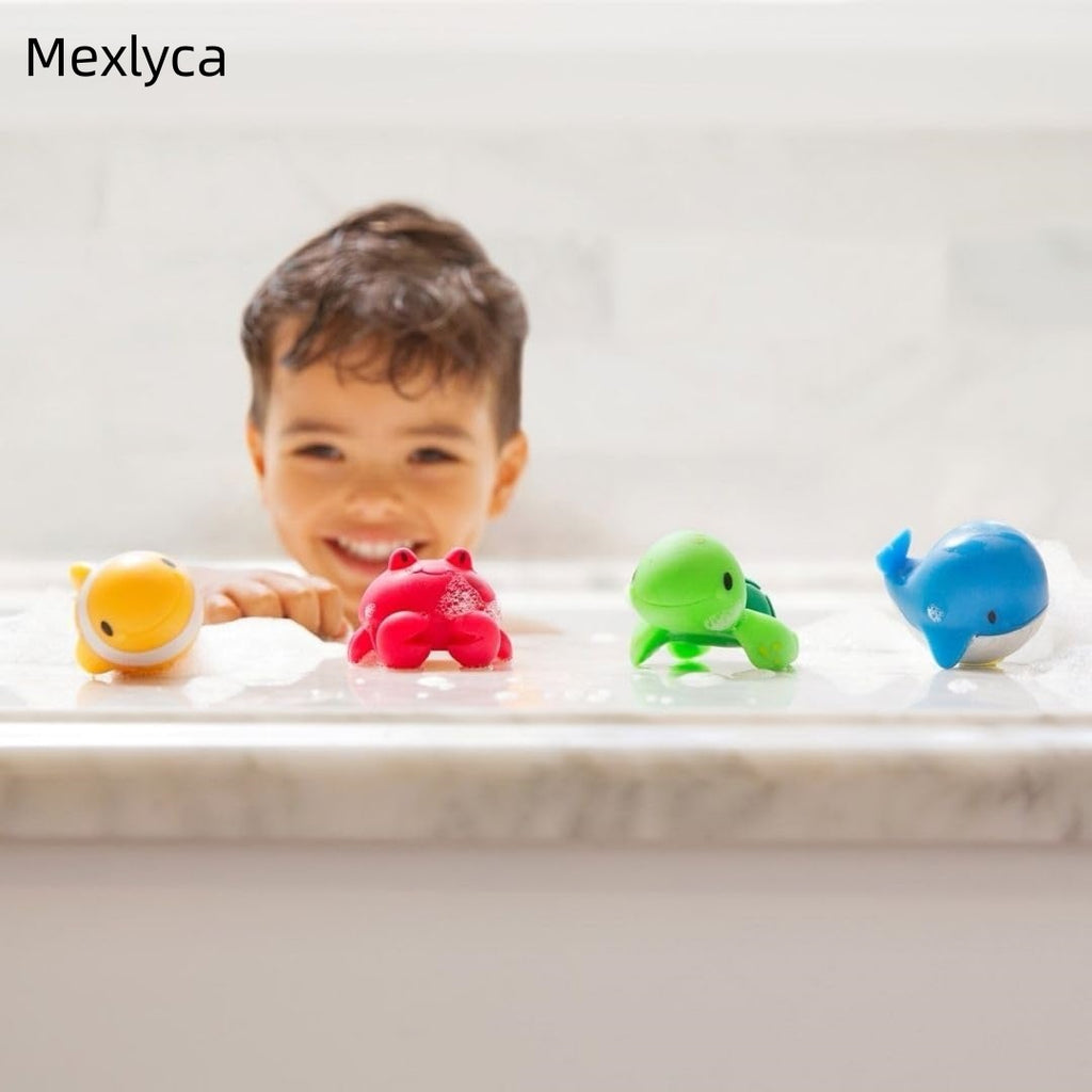 Mexlyca Baby Bath Toy Squirts – 8 Pack Ocean Sea Animals, BPA-Free Water Squirters for Babies 9 Months & Toddlers