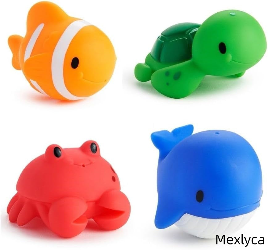 Mexlyca Baby Bath Toy Squirts – 8 Pack Ocean Sea Animals, BPA-Free Water Squirters for Babies 9 Months & Toddlers