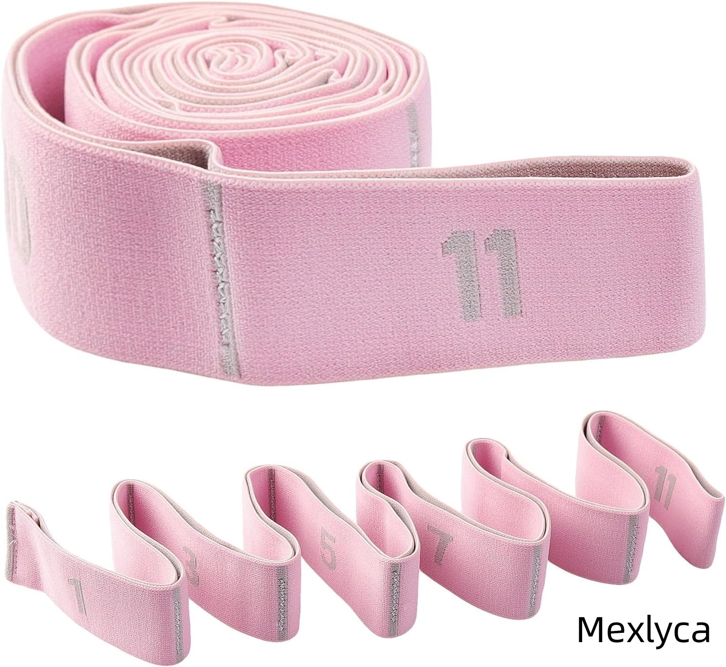 Mexlyca Yoga Strap with 10 Loops – Inelastic Stretching Band for Yoga, Pilates, Dance & Physical Therapy | Soft Polyester Cotton Blend for Men & Women