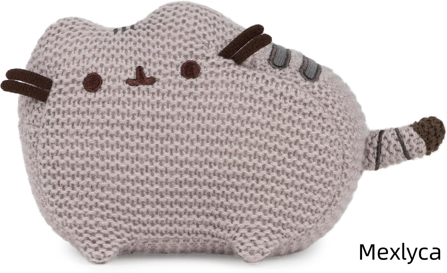 Mexlyca Hand-Knit Style Gray Cat Plush - 6" Stuffed Animal for Ages 8+ | Soft Kawaii Kitten Toy, Cute Room Decor & Collectible Gift