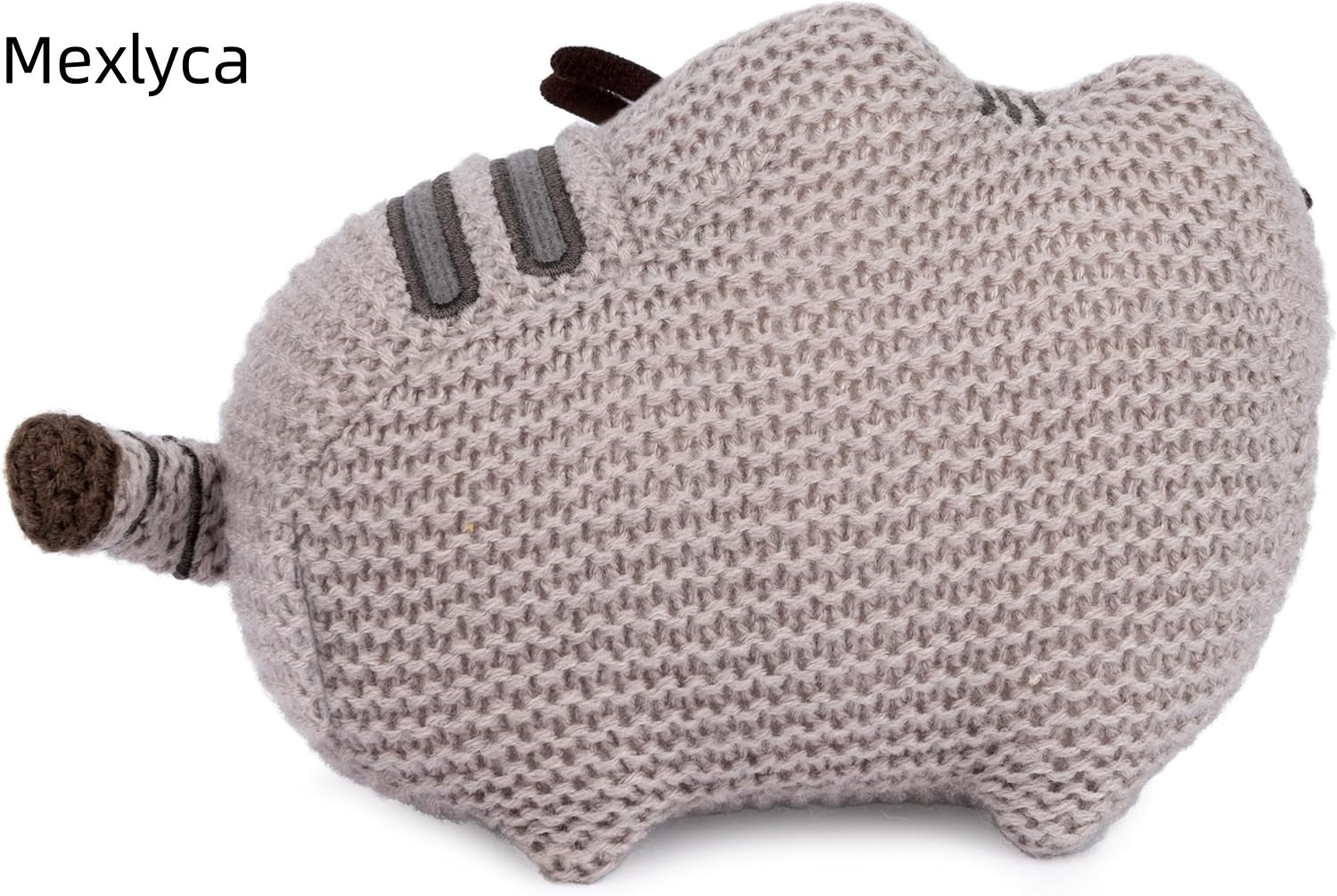 Mexlyca Hand-Knit Style Gray Cat Plush - 6" Stuffed Animal for Ages 8+ | Soft Kawaii Kitten Toy, Cute Room Decor & Collectible Gift