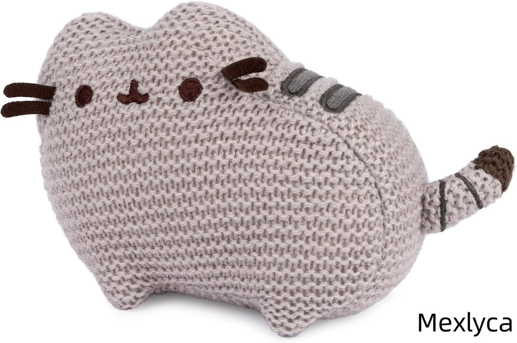 Mexlyca Hand-Knit Style Gray Cat Plush - 6" Stuffed Animal for Ages 8+ | Soft Kawaii Kitten Toy, Cute Room Decor & Collectible Gift