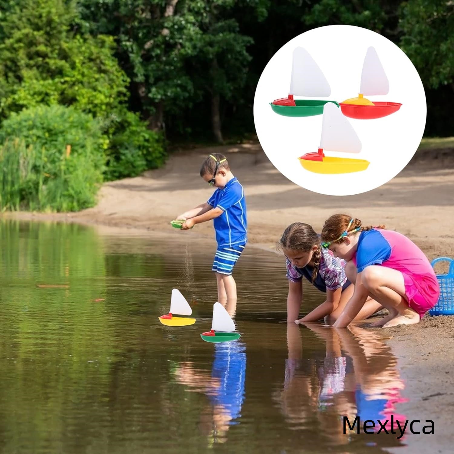 Mexlyca 3PCS Toddler Toy Boats – Floating Sailboat Bath Toys for Kids | Mini Plastic Yachts for Bathtub & Pool Play