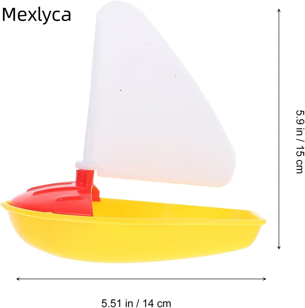 Mexlyca 3PCS Toddler Toy Boats – Floating Sailboat Bath Toys for Kids | Mini Plastic Yachts for Bathtub & Pool Play