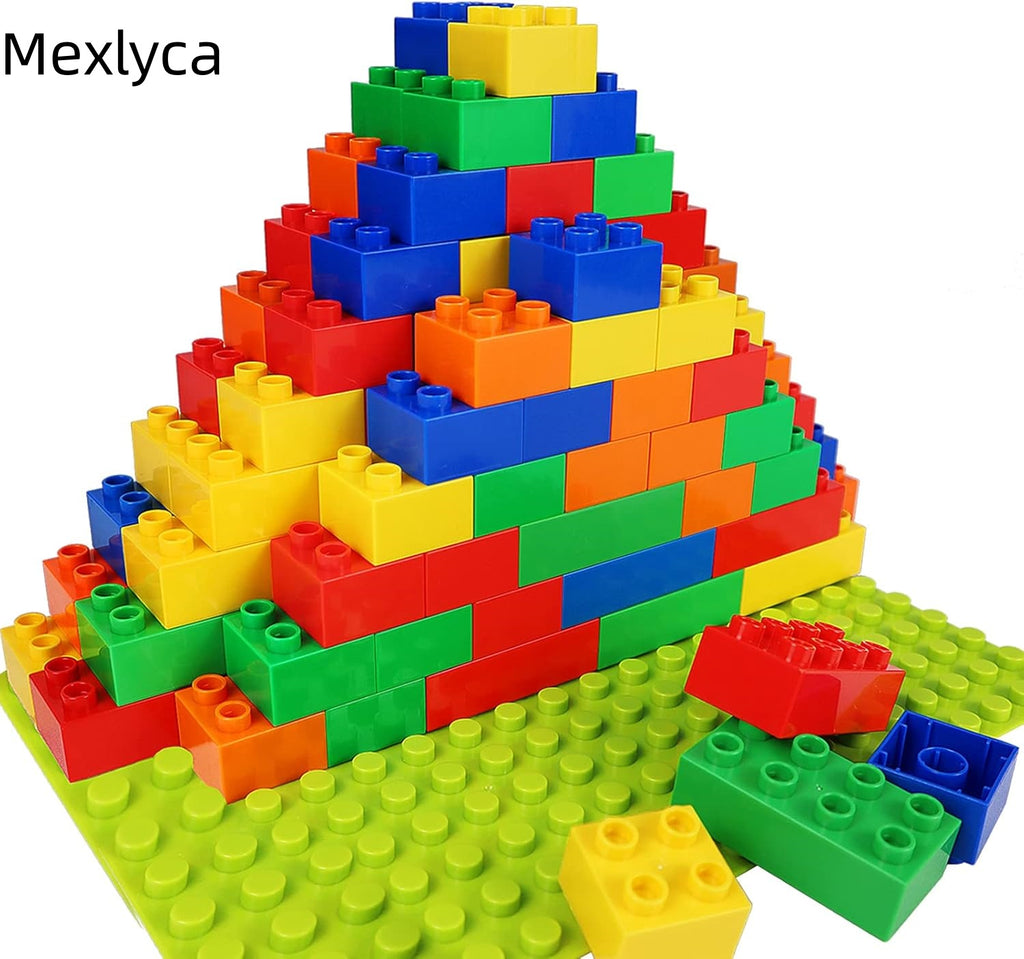 Mexlyca 60-Piece Large Building Blocks Set for Toddlers with Baseplate – Classic STEM Learning Toys, Compatible with Major Brands
