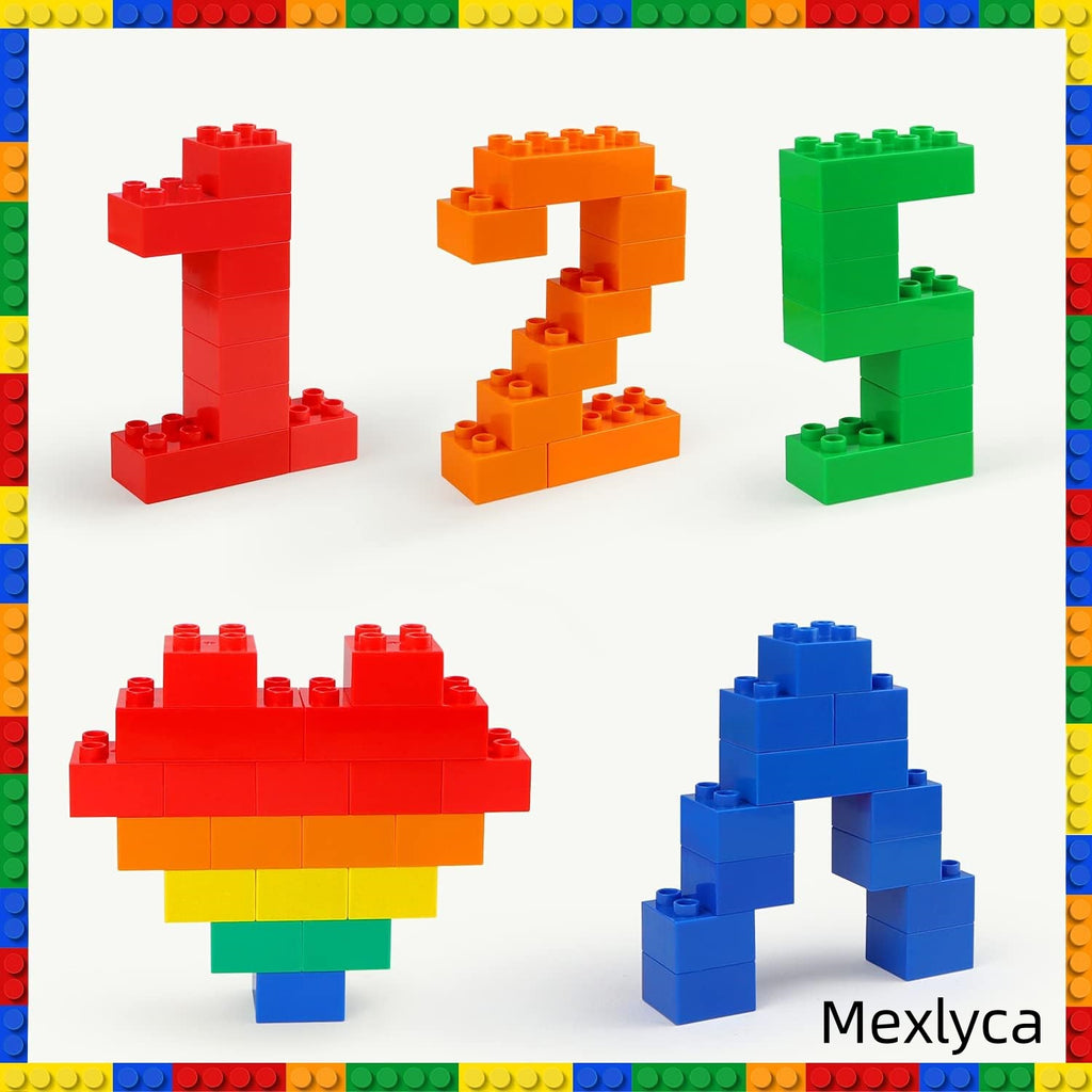 Mexlyca 60-Piece Large Building Blocks Set for Toddlers with Baseplate – Classic STEM Learning Toys, Compatible with Major Brands